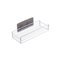 철제 선반 진열대 조립식 앵글 랙 철 욕실 벽 마운트 없음 드릴링 샤워 룸 샴푸 보관, 1 PC 선반