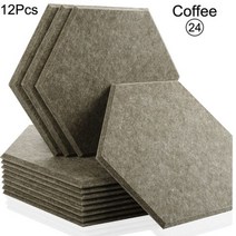 방음벽 방음 스펀지 차음제 흡음제 녹음실 벽간소음 방음공사 작업실 방음판, Large Hexagon, 24--Coffee, 0.8cm Medium Density