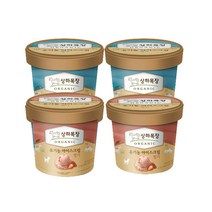 상하목장 유기농 아이스크림 100mL 딸기 + 밀크 각 2개 (총 4개)