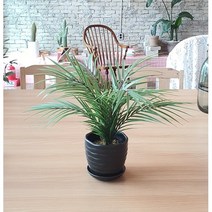 더알로하 야자수 나무 조화 테이블 화분 테이블 데코 코코넛 아레카, 테이블라벤더 34cm