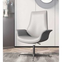 CEO의자 럭셔리 소가죽 임원 등받이 중역실 사무 체어, 화이트 - 도르래발