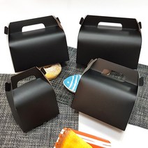 블랙 선물상자 ( 특대 대 중 소 ) 손잡이상자 케이크 쿠키 마카롱 포장상자 선물포장박스 꽈배기상자 답례품포장 디저트포장, 1장, 55.블랙  선물상자(대)