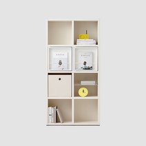 한샘 샘 책장 4단 80cm 매거진랙형 시공 (컬러 택1), 크림화이트(B)