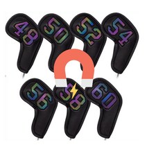 가죽 자석 홀로그램 골프 웨지커버 48 60도 샌드 블랙, 58도