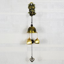 Naricollection 3벨 앤틱 인테리어 메탈 문종 도어벨 풍경 청아한 소리, 부엉이
