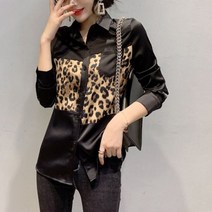 [바니드] 여성 레오파드 호피 정장 셔츠 블라우스 봄가을룩 0855