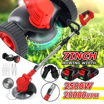 접이식 전기 잔디 깎는 기계 2500W 20000RPM 코드가없는 작은 가정 다기능 잔디 트리머 정원 도구 Makita18V 배터리, [1] 러시아, [5] 2 Battery US Plug