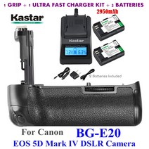 카스타 BG-E20 그립 LP-E6 배터리 차저 for 캐논 EOS 5D 마크 IV 4 263467690643, 1 Grip   1 Fast Charger   2 Ba