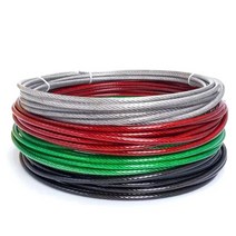 코팅와이어 국산 100M 묶음 와이어로프 재단 단위 판매 PVC 빨래줄 포도줄 농자재 3 4 5 6 8mm, 검정불투명, 6mm(100M)