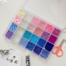 비즈공예 DIY 세트 키트/우정템 꽃반지 동백이 반지 만들기 비즈바늘무료증정/비즈반지 재료, 2.비즈키트(2)+비즈바늘SET, 2.누름볼+올챙이캡세트(실버)
