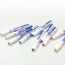 다목적 페인트 마카 얇은 보드 디자인 마크펜 낱개 11색 마카펜 흰색 마커 색깔 펜 데코 문화 칼라 컬러 팬 산업용 공업용 일러스트 애니메이션 윈도우 페인팅 인테리어, 금색 (503127)