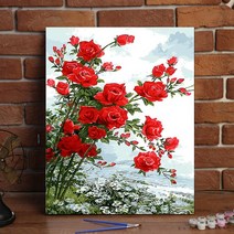 셀프 홈 인테리어 장식 DIY 유화그리기 세트 취미 생활, 붉은 장미_50 X 65