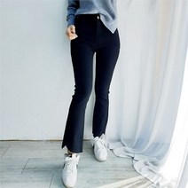 도도스타일 사선트임 부츠컷 슬랙스 코튼팬츠