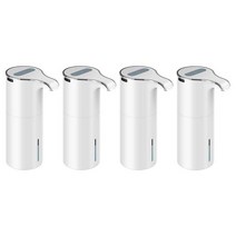 자동 비누 4x15Oz/450Ml 비접촉 충전식 방수 펌프디스펜서, white