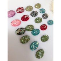[그레이스샵] 수공예 부자재 DIY 자개펄 타원 아크릴 믹스 컬러 부착형 파츠 색생랜덤20pcs(한세트20개)