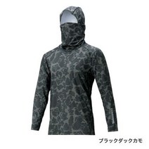 SHIMANO 흡수 속건 페이스 후드 긴팔 낚시복 갯바위 선상 아웃도어복 IN-063T, 위장