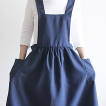 네이처데코 H형 플레어 원피스 앞치마, 네이비