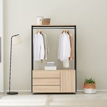 심플라인행거 미니 옷장 3단 서랍장 1200 1인가구 수납장 옷걸이xyz398, SPRg_오크브라운