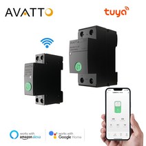 스마트 회로 차단기 avatto wifi 에너지 미터 전력 소비 모니터가 있는 tuya 타이머 스위치 alexa home, 측정 와이파이 없음