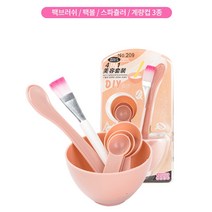 에스테틱 피부 스파츌라 팩볼 브러쉬 샵 4종 세트, 팩도구4종-핑크