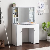 에넥스 비너스 멀티수납 화장대(유리도어형) 화장대, 화이트