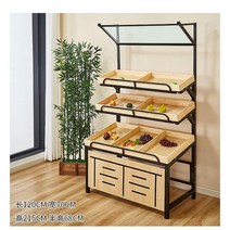 빵진열대 슈퍼 선반 편의점 2단 원목 과자 매장 나무 곤도라 3단 선반, 6