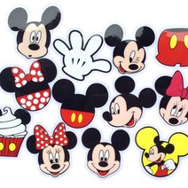 디즈니 산리오 캐릭터 투명 빅 스티커 노트북 캐리어스티커, 미키마우스(얼굴)