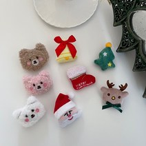 브로치 크로스백 가방 겨울 뱃지 곰돌이 귀여운 겨울 털 부드러운 루돌프 크리스마스 와펜 산타 뱃지 와펜 크리스마스 브로치 털 부드러운