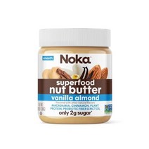 Noka Superfood 너트 버터 파우치 바닐라 아몬드 마카다미아 계피 식물 단백질 프리바이오틱 섬유 및 MCT 오일이 함유된 스낵 케토 비 GMO 비건 무설탕 115온스 10, 항아리