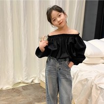 아르베 주니어 셔링 오픈숄더 티셔츠