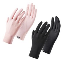 MORIT 여성 자외선차단 등산 운전 장갑 2종세트, 핑크/블랙
