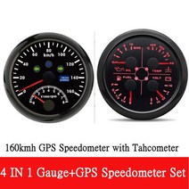 HD 85MM 120 KMH 160 200 GPS 속도계 디지털 타코 4 In 1 오일 압력 수온 볼트 연료 게이지, 05 160kmh Gauge Set BN