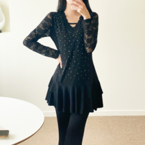 까르죠아 까르죠아 블링보석 캉캉 롱 블라우스 엄마옷 미시 60대 여성의류 빅사이즈 긴팔티셔츠