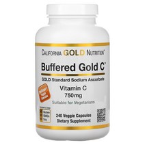 캘리포니아 골드 뉴트리션 (캘리포니아 골드 뉴트리션) Buffered Gold C GOLD Standard 아스코르브산 나트륨(비타민C) 750mg 베지 캡슐 옵션확인필수, 60 개