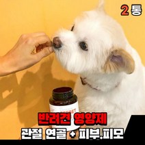 강아지 앞다귀 뒷다리 영양제 관절영양제 피부 피모 오메가3 관절 연골 케어 영양제 소형견 대형견 반려견 노령견 노견, 피부.피모 + 관절연골(2통)