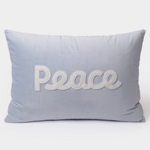 스타일K 북유럽 거실 쇼파 쿠션커버 직사각 자수 레터링 쿠션, 베이비블루PEACE