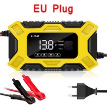 자동차 점프 스타터 카 스타터 휴대용 점프선 다기능 펄스 수리 자동 전기 오토바이 트럭 액세서리에 대한 전문배터리 충전기 장치, 노란색 eu 플러그