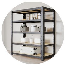 철제 조립이 쉬운 스틸 5단 선반(블랙) 100x40x178cm 진열대