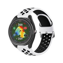 스페이스쉴드 보이스캐디 VOICE CADDIE T9 45mm 호환 스포티 밴드 실리콘 시계줄 밴드 스트랩 14color, L, 화이트블랙