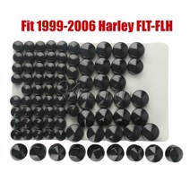 할리 데이비슨 FLT FLH 로드 킹 일렉트라 글라이드 스트리트 투어링 1999-2015 용 크롬/블랙 볼트 토퍼 캡 커버 세트, 4.99-06 Touring Black