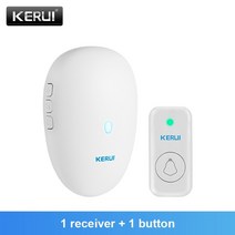 스마트 초인종 kerui m521 야외 무선 홈 보안 환영 차임 키트 도어 벨 알람 led 라이트 야외 버튼 배터리, 초인종 키트 1, 미국 플러그