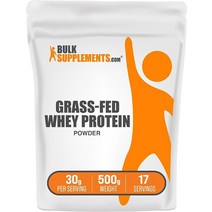 BulkSupplements. com 목초 사육 유청 단백질 파우더 무미 케토 친화적인 체중 증가 500g 1.1파운드 USA 미국, 1.1 Pound (Pack of 1)