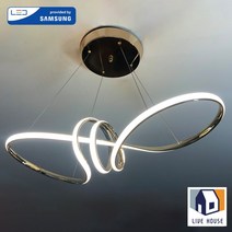 식탁조명 뫼비우스 LED 펜던트 카페 인테리어 조명 리본 식탁등 크리스탈, 1. 뫼비우스(골드) 삼성칩_노란빛(전구색) 고급 설치