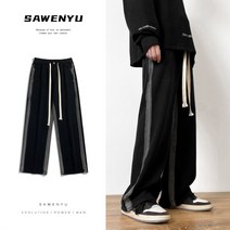 빈티지 스트릿 남성 와이드 트레이닝복 바지 송민호 박서준 패션 스타일 팬츠