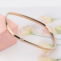 17cm 미만 원주로 닫힌 팔찌 착용 크리스탈 티타늄 스틸 러브 여성용 웨딩 쥬얼리