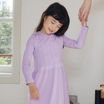 세컨스킨 키즈 모달 케이블조직 롱슬리브 드레스 7-9세