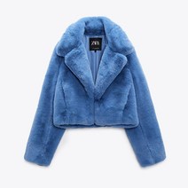 자라 ZARA 스타일 캐주얼코트 인조밍크밍크블루 기모 숏 1255896