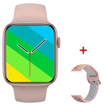 2022 스마트 워치 시리즈 8 무선 충전 블루투스 통화 smartwatch for, 핑크 스트랩 추가