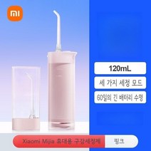 샤오미 구강세정기 치간칫솔 치석제거 치아 교정기 세척 물치실 워터픽, 휴대용 - 핑크