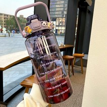 메쉬 레드워터컵 여 썸머 2000ml 눈금 빨대컵 물-205740, 옵션06